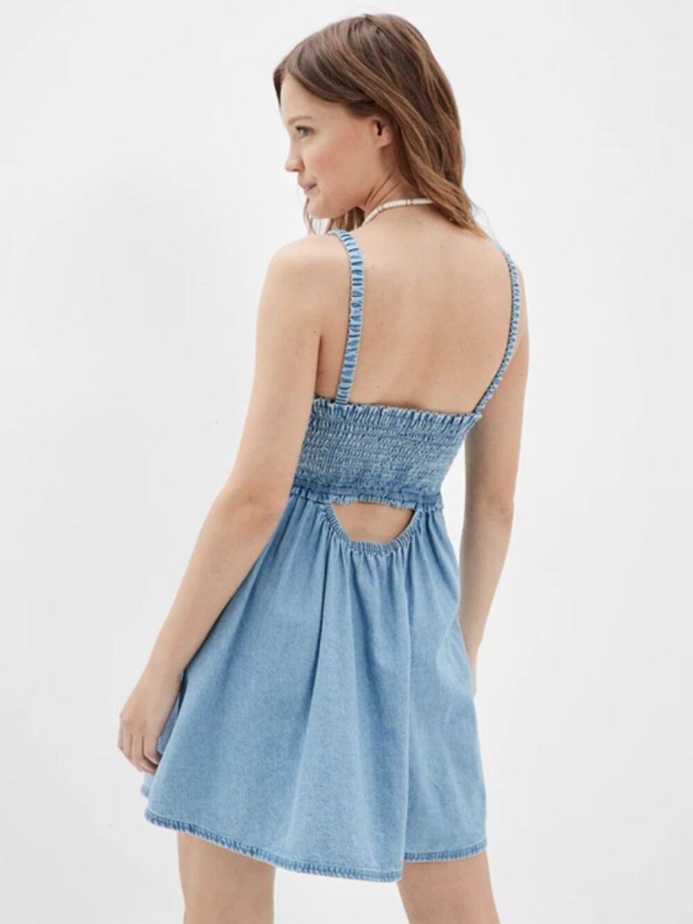 American Eagle Summer Dream Sleeveless Dress Blue Size Large - Picture 2 of 7